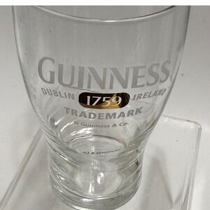 Guinness Dublin Ireland 1759 Trademark Frosted Logo Tulip Pint Glass 6 Inch‎